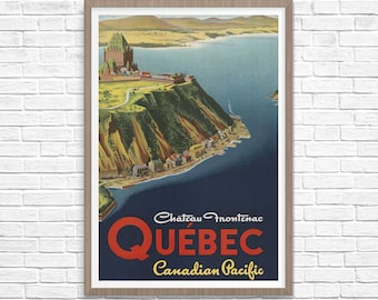 Reisposter Quebec, vintage Canadian Pacific Art Print