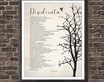 Desiderata Poem Print, Poetry print, Poem print, Law of Attraction, Art print, Modern Wall art | Shop now!