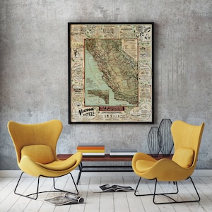 Kalifornien Fahrrad Karte 1895, alte Kalifornien Fahrrad Karte, Vintage Fahrrad Karte, antike Kalifornien Fahrrad Wand Karte Poster Dekor, Biker Geschenk