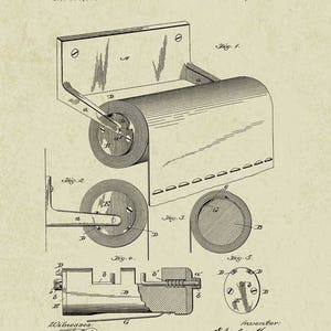 Toilet Paper Fixture Patent Art Print, Bathroom Decor - Etsy