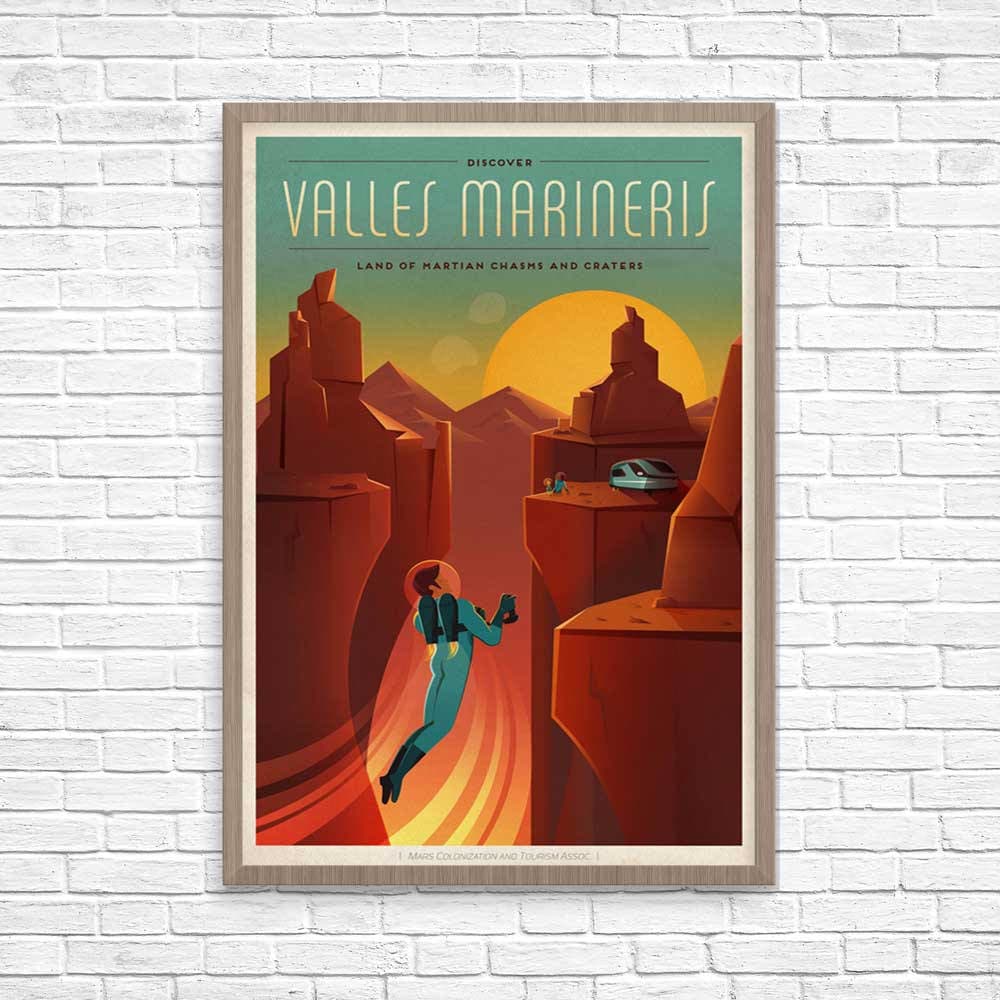Image encadrée Valles Marineris SE_SpaceX_Mars_tourism_poster