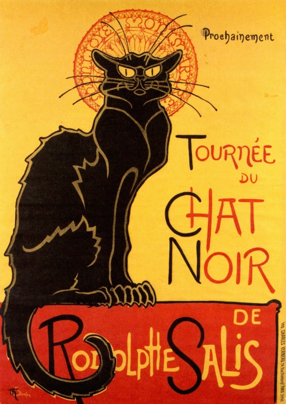 Le Chat Noir Poster, Théophile Steinlen Black Cat Print - Etsy