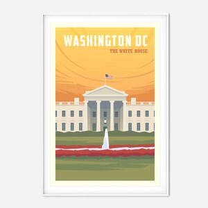 Washington DC Vintage Reise Poster, Stadtbild Druck, Retro Stadt Kunst Reisen Dekor, HousewarmingKunst Geschenk