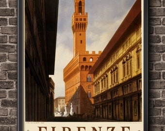 Florence Italy Travel Poster, travel decor, Travel Gift, florence poster, italy vintage, firenze italy