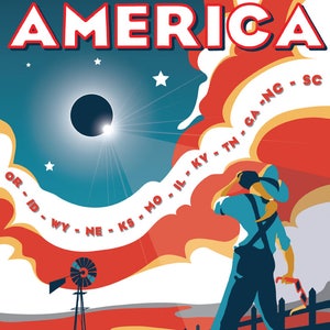 Solar Eclipse, Total Eclipse, 2017, NASA Eclipse Across America August 2017 Poster, nasa poster, eclipse, nasa print, science poster image 2