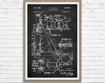 Drum Set Patent Art Print, Drummer Gift