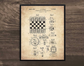 Schach Poster, Schachspieler, Schachkunst, Schach druck, Schach Geschenk, Schach Dekor, Schach Kunstdruck, Spielzimmer Dekor, Gaming Art, Gaming Room