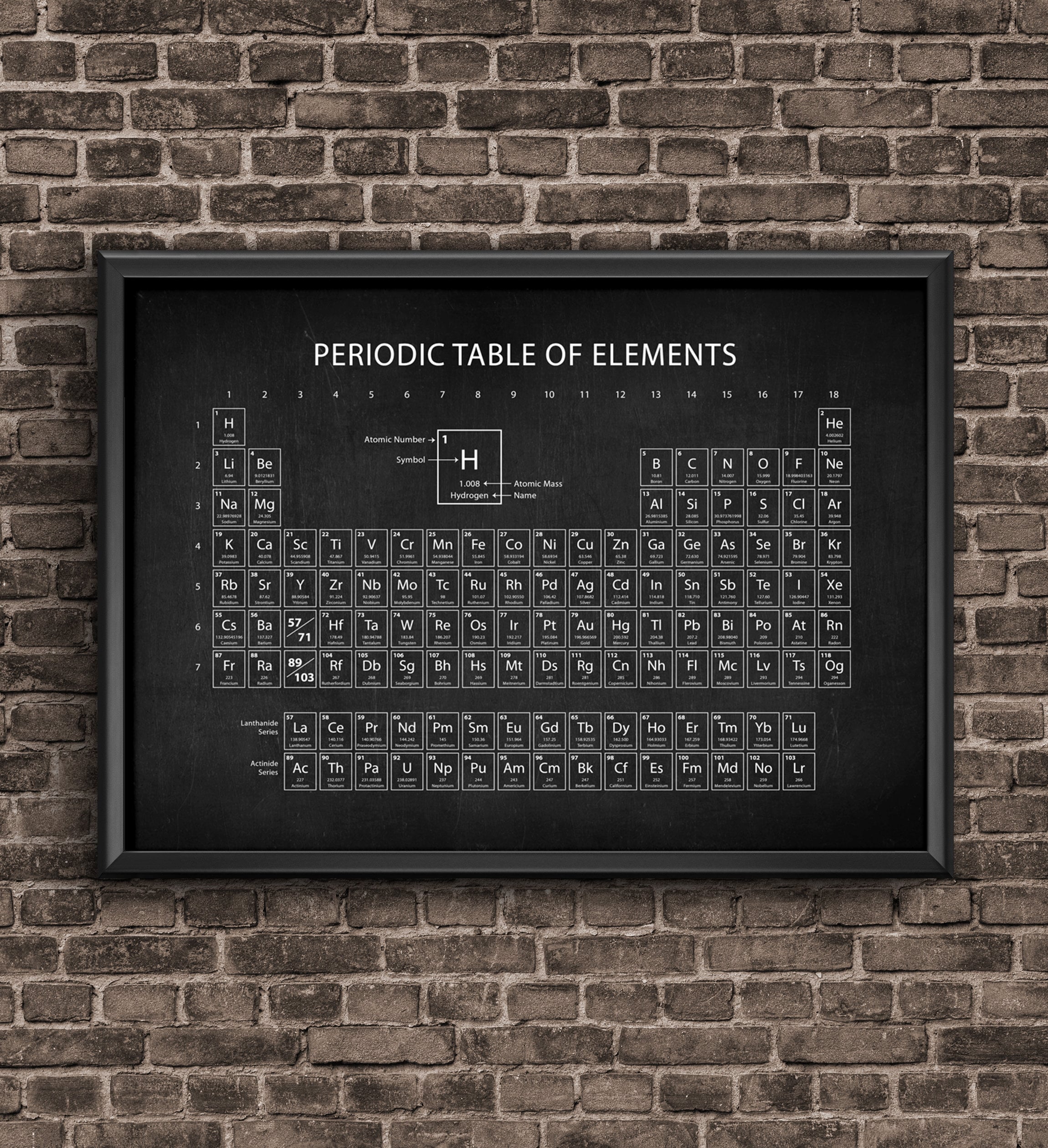 Periodic Table With The Updated Elements Periodic Table Print Science Poster Chemistry Poster