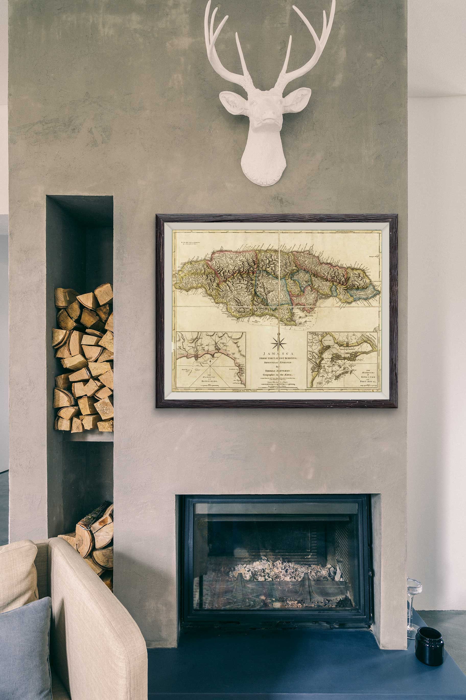 Jamaica Map Wall Art Map of Jamaica Jamaica Old Maps Large | Etsy