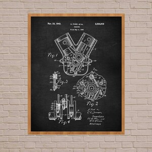 Engine Patent, car lover gift, mechanic gift, car lover, engine bearing, engineer gifts, car guy gift