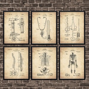 Doctor Patent Prints Set, Doctor Gift, medical student gift, medical art, medical print, doctor office decor, doctors office decor, EP06