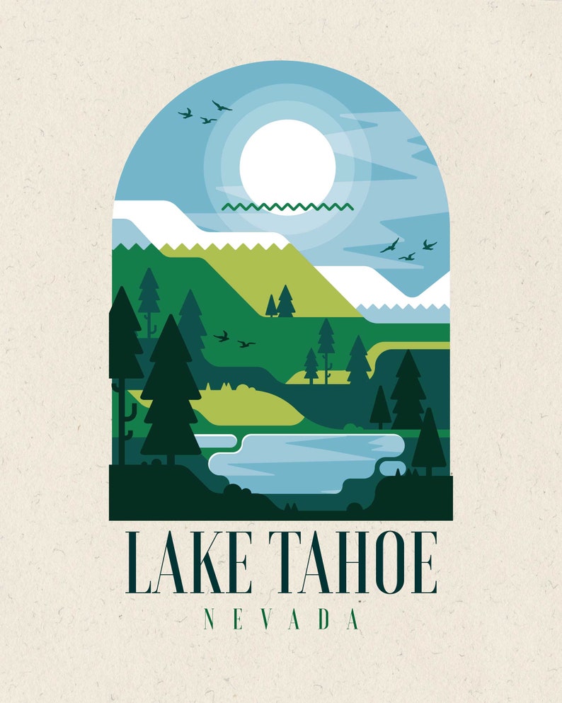 Minimalist Poster \u2013 Home D\u00e9cor \u2013 Xmas Gift California Travel Poster National Park Poster Holiday Gifts Lake Tahoe Print