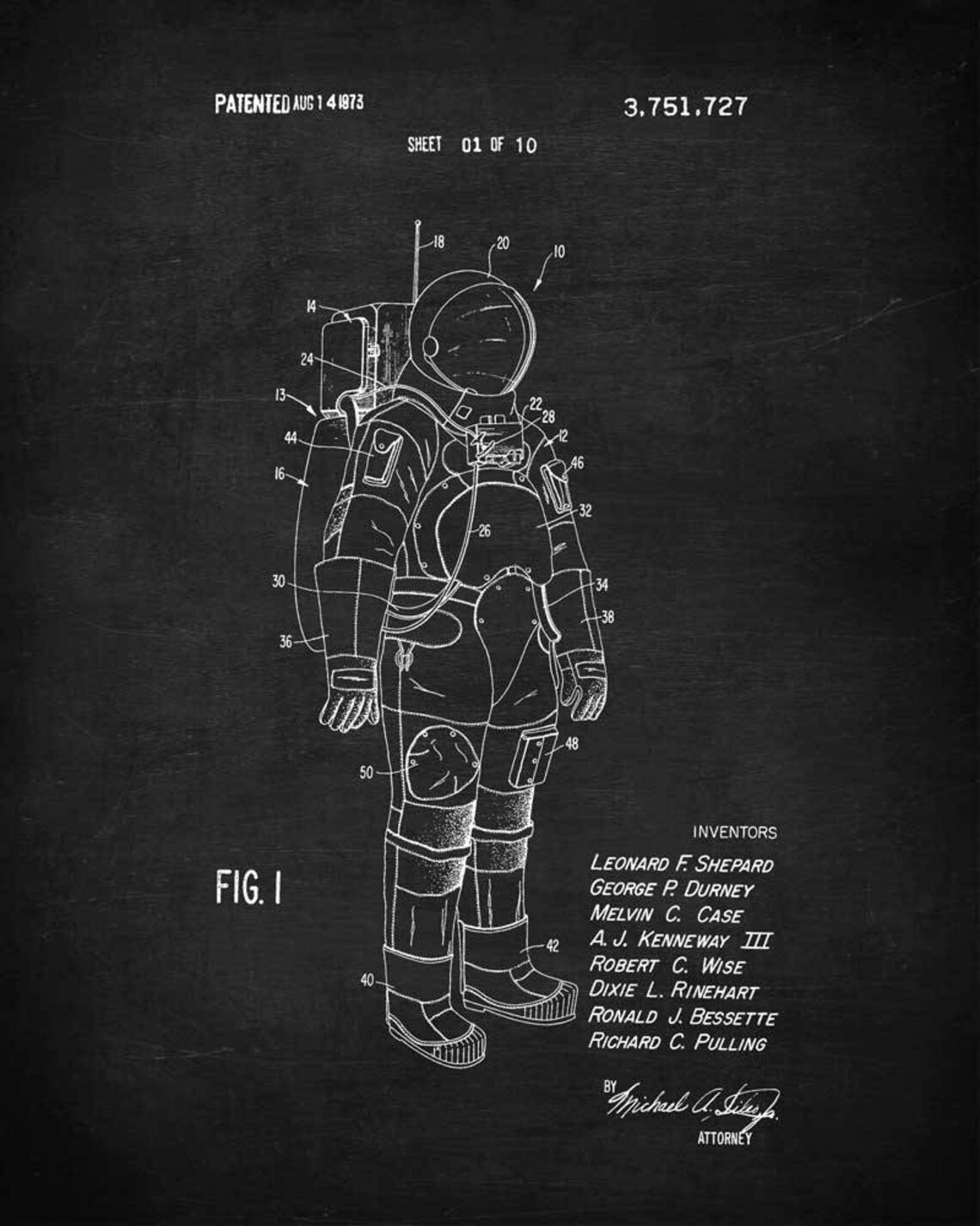 Astronaut Space Suit Patent Art Print, Space Wall Decor - Etsy