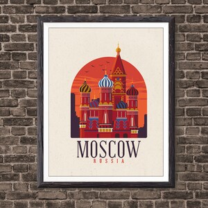 Moscow print Home Decor, Gift Decor Moscow Poster, Moscow Wall art, Russia cityscape, Travel poster