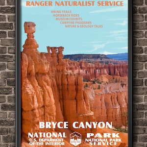 Bryce Canyon National Park, WPA Poster Bryce Canyon Poster, Bryce Canyon National Park Art, National Park Poster, WPA, WPA Art, Utah