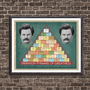 Ron Swanson Pyramid of Greatness Poster Art Print, Parks and Recreation