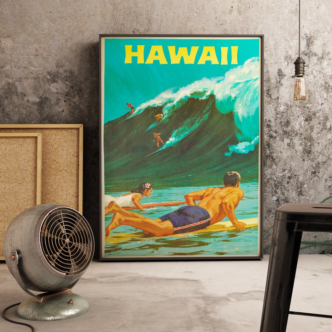 Hawaii Travel Poster - Travel Poster - Travel Gift - Hawaiian Decor ...