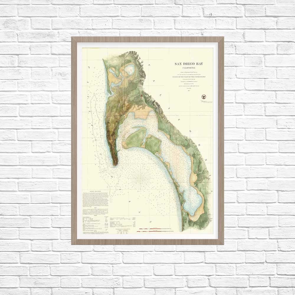 Vintage San Diego Map of San Diego San Diego Print San | Etsy