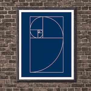 Fibonacci Spiral Wall Golden Ratio Wall Art, Mathematics Fibonacci Numbers, Back To School, Fibonacci Sequence, Mathematics Student