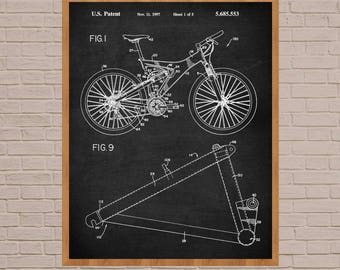 Bike Art Print, bike decor, mountain bike, mountain bike art, mountain bike poster, bike wall art, mountain biker, bike poster, bike gift