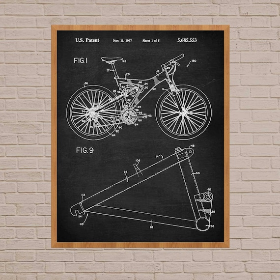 Bike Art Print, bike decor, mountain bike, mountain bike art, mountain bike poster, bike wall art, mountain biker, bike poster, bike gift