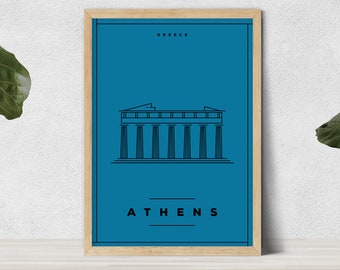 Athens Greece Travel Poster - Greece Poster - Greece Art - Athens Poster - Greece Print - Greek Poster - Greek Travel Poster - Greece Travel