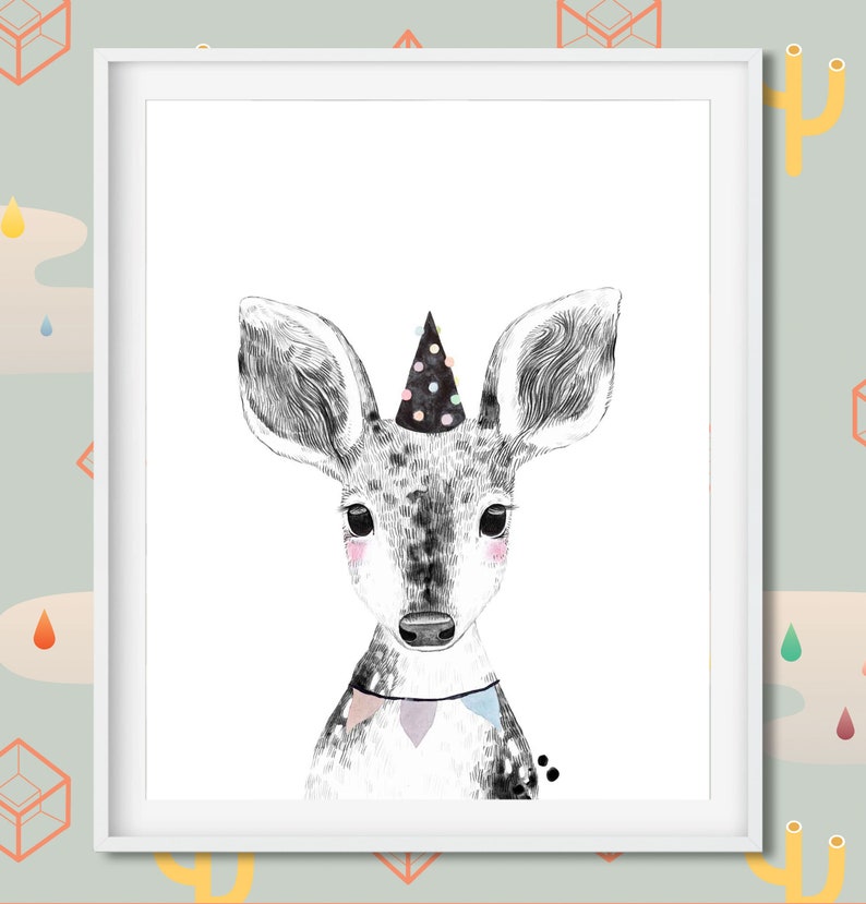 Nursery Baby Deer Wall Art Decor Woodland Animals Nursery | Etsy