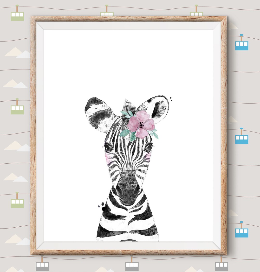Nursery Wall Art Decor Baby Zebra Nursery Animal Prints Etsy
