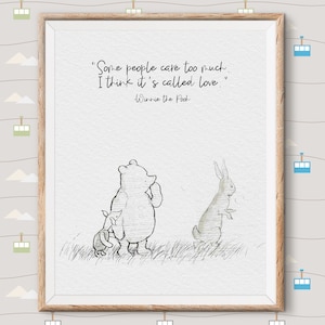 Winnie the Pooh Print Quotes, pooh bear classic vintage style poster print - great adventure