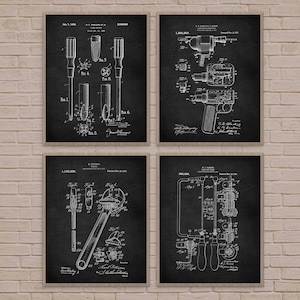 Hand Tools Handyman Patent Prints, DIY Tools, Garage Art, woodworking poster, woodworking gifts, tool poster, garage decor, tool art