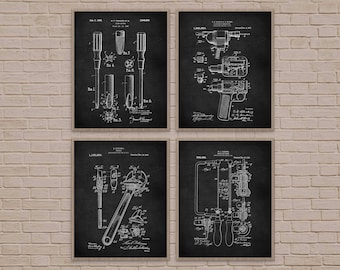 Handgereedschap Patentkunstafdrukken, vintage garagedecor