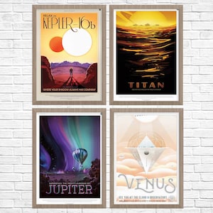 SPACE Posters, Space Travel, Exoplanet, Nasa Poster Set, Nasa JPL, Nasa Mars, Mars Travel, Set of 4, NASA Space Travel Poster, Nasa Poster