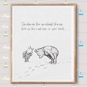Classic Winnie The Pooh Nursery Prints, Pooh Printable Quote Piglet| Classic Children, Kids, Baby Nursery Prints