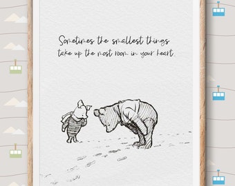 Classic Winnie The Pooh Nursery Prints, Pooh Printable Quote Piglet| Classic Children, Kids, Baby Nursery Prints