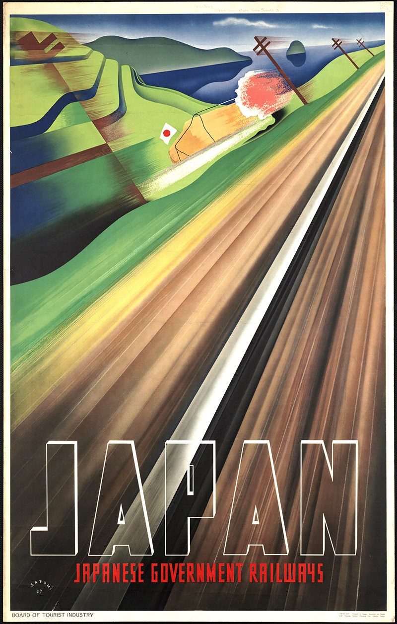 Japan Travel Poster, Vintage Japanese Government Railways Art Print - Etsy
