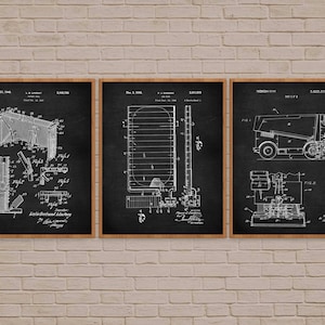 Hockey Gift Set of 3, ice hockey rink, patent print, hockey decor, ice hockey rink patent print, hockey art, ice hockey, hockey, unique gift
