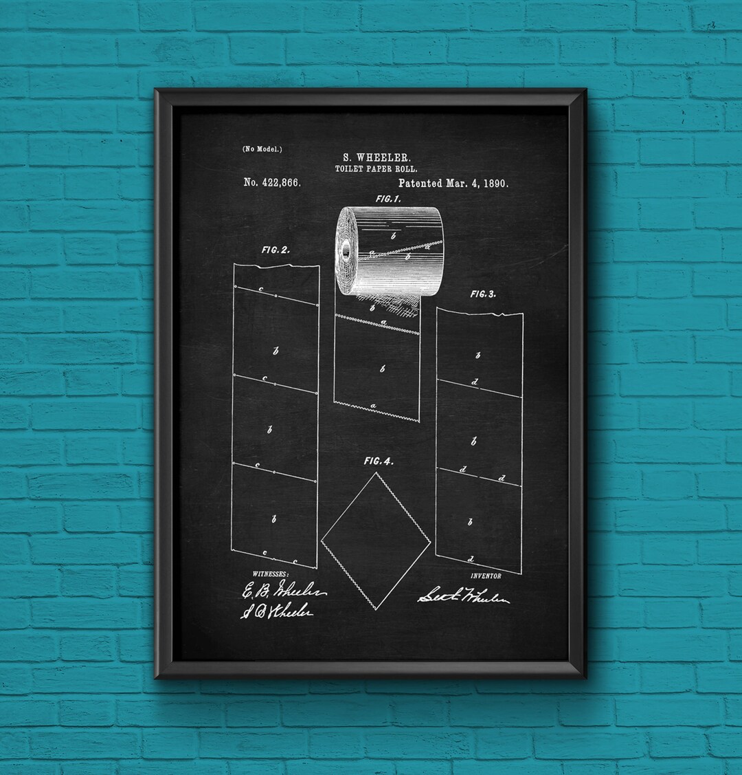 Toilet Paper Patent Art Print, Bathroom Decor Poster - Etsy