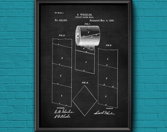 Toilet Paper Patent Art Print, Bathroom Decor Poster