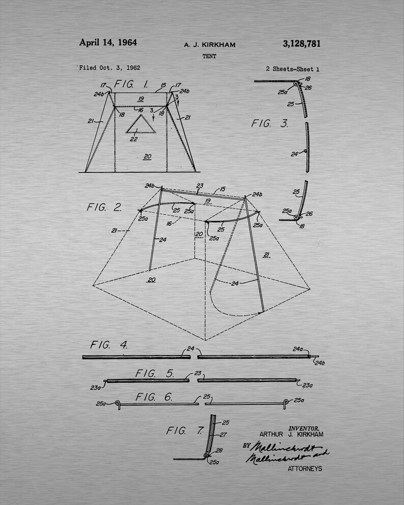 Tent Patent Wall Art Patent Camping Decor Vintage Tent Etsy