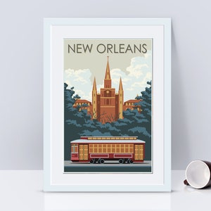 New Orleans, Vintage Travel, New Orleans Poster, Travel Art, New Orleans Print, Poster, New Orleans Art, Travel Print, Travel Wall Art