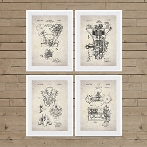 Fahrzeug Motor Patent Druck gesetzt, Hobbyraum Auto Art, Motor, ford patent, Vintage, Motor Art Automobil Plakatkunst, Auto-Wand-Kunst