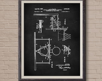 Basketbal patentkunstprint, jongenskamerdecoratie