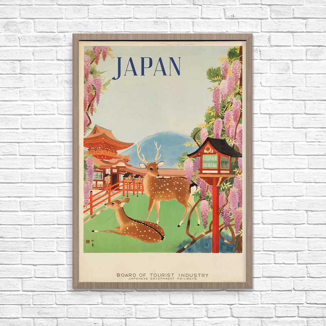 Japanese Travel Poster, Vintage Art Deco Japan Wall Art - Etsy