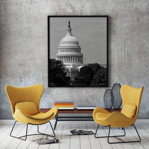 Washington Dc foto, Washington kunst, muur sticker, standbeeld van vrijheid U.S. Capitol, Fine Art Giclee Print //Repositionable Self Adhesive Wall Art