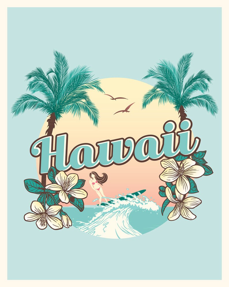Hawaii Travel Poster Travel Poster Travel Gift Hawaiian - Etsy