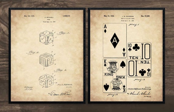 Gaming Art, set of 2, man cave decor, casino, casino decor, mancave, gambling dice, game room decor, gaming art, bar decor, las vegas art