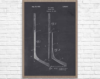 Hockeyschläger Patent, Hockey Patent Druck, Hockey-Poster, Hockey-Wand-Kunst, Sport-Dekor, Trainer, Trainer Geschenk, PP0290