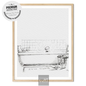 Pooh Classic Nursery Art Print, Winnie the pooh bear classic vintage style poster print