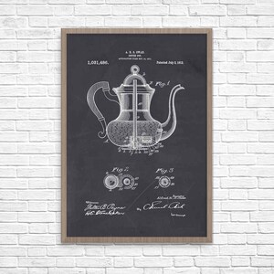 Coffee Patent, Coffee Pot Patent, Kitchen Patent Poster, Kitchen Poster, Coffee Art, Patent Print, Patent Poster, Coffee Patent, Coffee