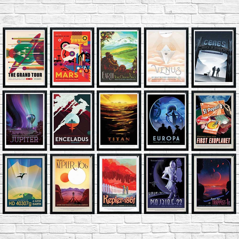NASA Travel Posters Full Set, Space Art Prints - Etsy